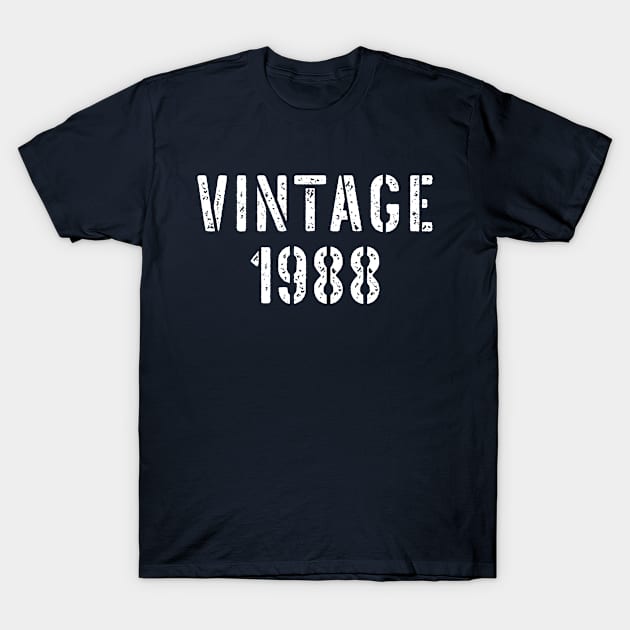 Vintage 1988 Birthday Gift T-Shirt by silentboy